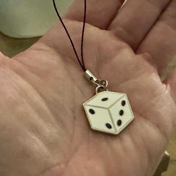 Coach White & Black Enamel Dice Wristlet Bag Charm Keychain Lanyard - Picture 6 of 7